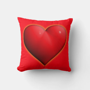 Coussin Cœur 3D Rouge Lumineux