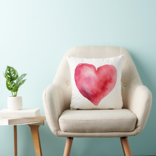 Coussin Coeur aquarelle