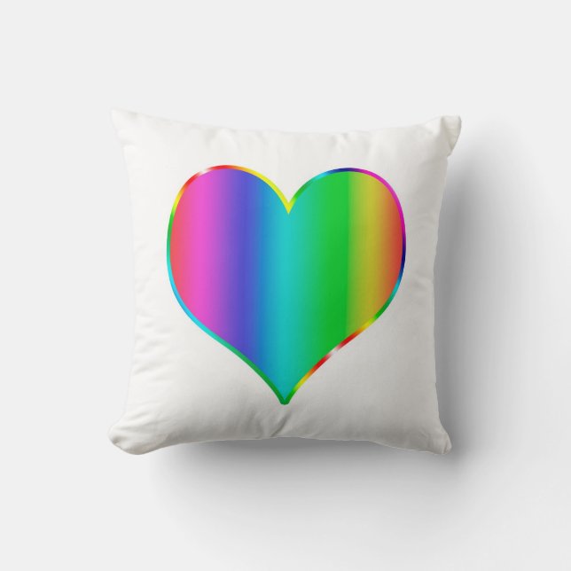 Coussin Coeur arc-en-ciel (Recto)