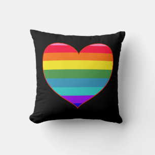 Coussin Coeur arc-en-ciel