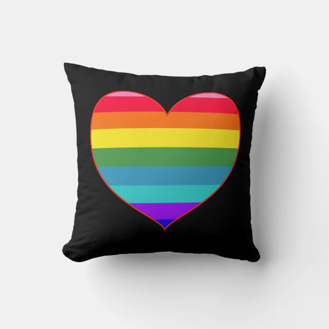 Coussin Coeur arc-en-ciel (Recto)