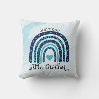 Coussin Coeur arc-en-ciel personnalisé Petit frère