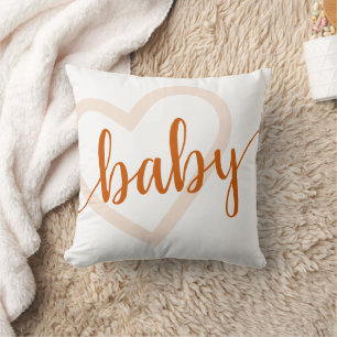 Coussin Coeur bébé Automne Brûlé Orange Flourdissant Scr