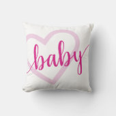 Coussin Coeur bébé | Script de floraison rose chaud (Recto)