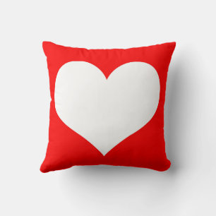 Coussin Coeur blanc sur arrière - plan rouge minimal