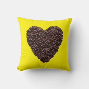 Coussin Coeur café