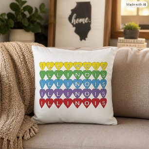 Coussin Coeur Coloré Amour Illinois