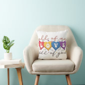 Coussin Cœur Coloré Citation d'Amour (Chaise)