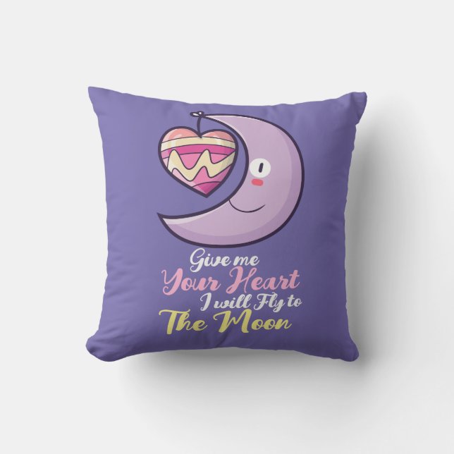 Coussin Coeur croissant personnalisable (Recto)