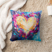 Coussin Cœur d'amour moderne abstrait coloré (Couverture)