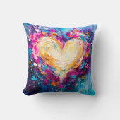 Coussin Cœur d'amour moderne abstrait coloré (Recto)