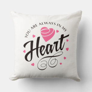 Coussin Cœur d'amour romantique