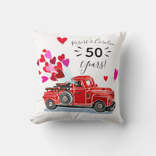 Coussin Cœur de camion vintage pour anniversaire de mariag
