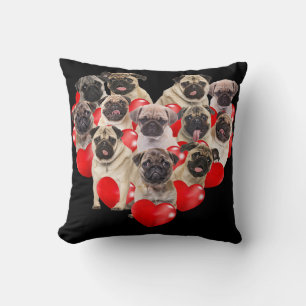Coussin Coeur de chien des Carlins chiots Cadeau de la Sa