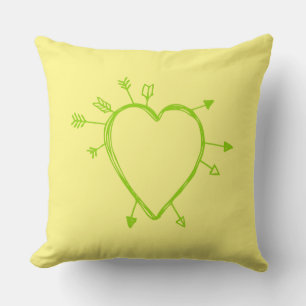 Coussin Cœur de Doodle Amusant avec Beaucoup de Flèches