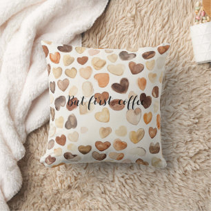 Coussin Cœur de grain de café d'abord