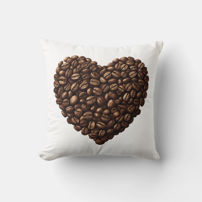 Coussin Cœur de grains de café (Recto)