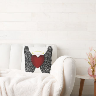 Coussin Cœur de halo à ailes noires