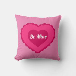 Coussin Cœur de la Saint-Valentin rose 'Soyez à moi' Couss