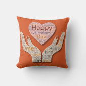 Coussin Cœur de la Saint-Valentin Word Art (Recto)