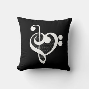 Coussin Cœur de musique - J'aime la musique