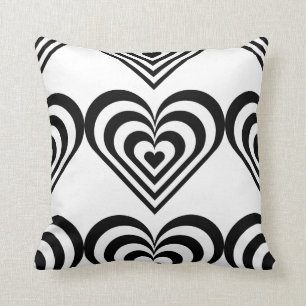 Coussin coeur de palpitation noir et blanc Thunder_Cove de