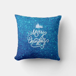 Coussin Cœur de photo de famille de Noël en paillettes fau