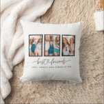 Coussin Coeur de script mignon moderne multi photo meilleu<br><div class="desc">Coeur de script mignon moderne multi photo meilleurs amis triptyque cadeau</div>