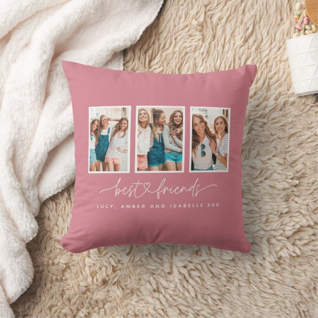 Coussin Coeur de script mignon moderne multi photo meilleu (Couverture)