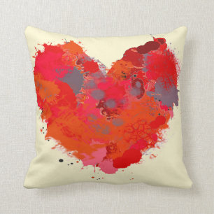 Coussin Coeur de tache d'encre