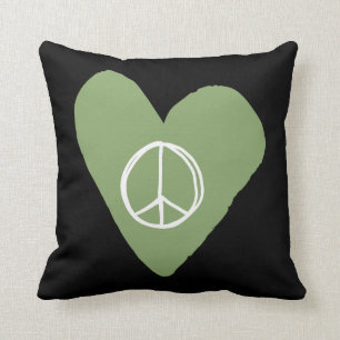 Coussin Coeur des signes de paix