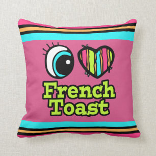 Coussin Coeur des yeux lumineux J'aime Toast Français