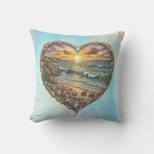 Coussin Cœur d'Océan Vague Côtière Tortue de Mer Plage Cou