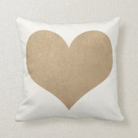 coeur en cuir blanc et faux or