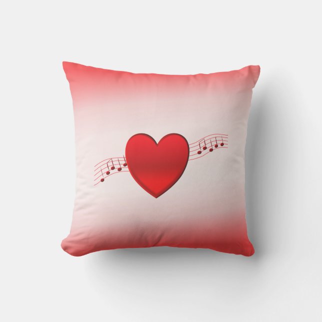 Coussin Cœur et musique (Recto)
