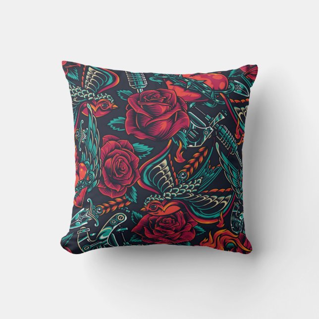 Coussin cœur et oiseau  (Recto)