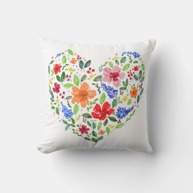 Coussin Coeur floral (Recto)