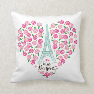Coussin Coeur floral de Paris Bonjour