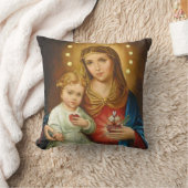 Coussin Coeur impeccable Mary avec le bébé Jésus (Couverture)