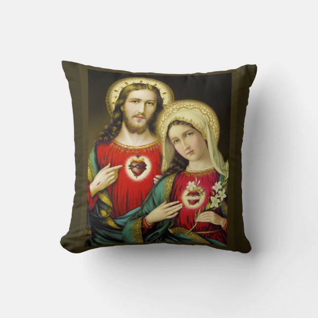 Coussin Coeur impeccable sacré Mary de Jésus (Recto)