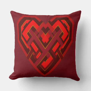 Coussin Cœur Interconnecté d'Amour – Géométrique Moderne