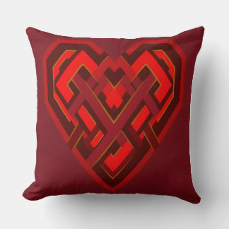 Coussin Cœur Interconnecté d'Amour – Géométrique Moderne