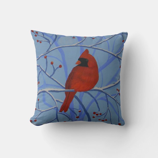 Coussin Coeur joyeux Cardinal (Recto)