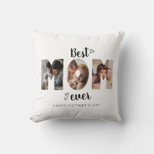Coussin Coeur mignon Meilleure maman Ever 3 Photo Collage