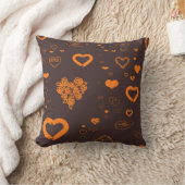 Coussin Coeur mignon Moderne Orange (Couverture)