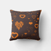 Coussin Coeur mignon Moderne Orange (Verso)