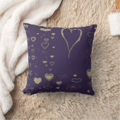 Coussin Coeur mignon moderne violet foncé (Couverture)