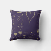 Coussin Coeur mignon moderne violet foncé (Verso)