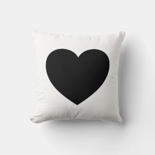 Coussin Coeur - Noir sur blanc