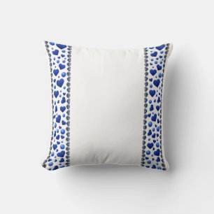 Coussin Cœur pailleté bleu